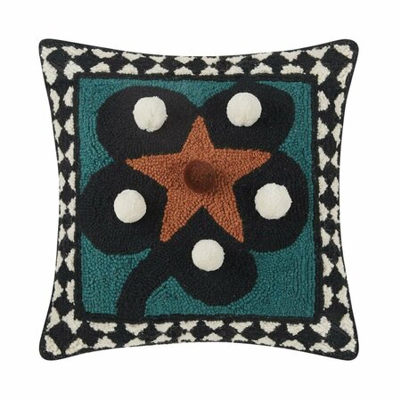 PUESTA EN ESCENA 16 x 16 in. Diamonds & Pearls Hook Pillow with Poms PU3117380